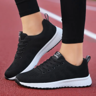 Breathable Tennis Running Walking Gym Shoes Black white