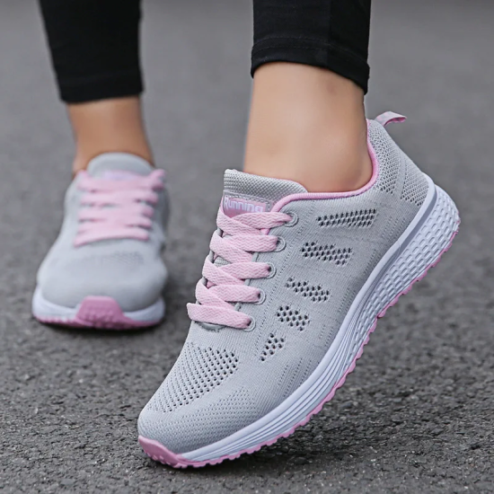 Casual Shoes Fashion Breathable Walking Mesh Flat Shoes Pink Casual Shoes Fashion Breathable Walking Mesh Flat Shoes Pink